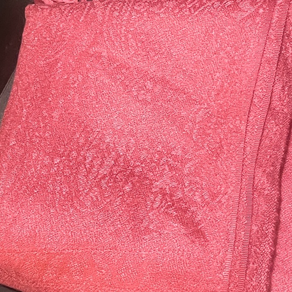 Pashmina-Shawl/Scarf in Jacquard Pattern Deep Coral 28”W x 68”H - Picture 8 of 14